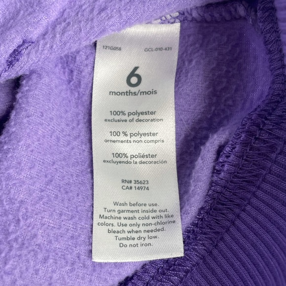 Carter’s Fleece Vest, Purple, 6 Months - Picture 4 of 5